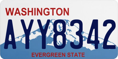 WA license plate AYY8342