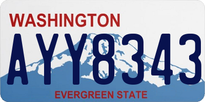 WA license plate AYY8343