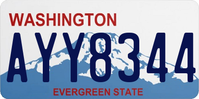 WA license plate AYY8344