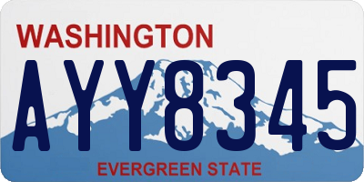 WA license plate AYY8345