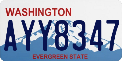 WA license plate AYY8347