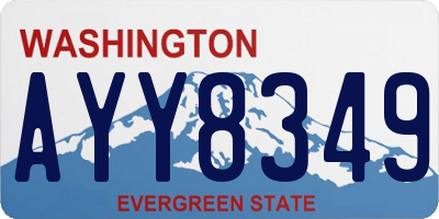 WA license plate AYY8349