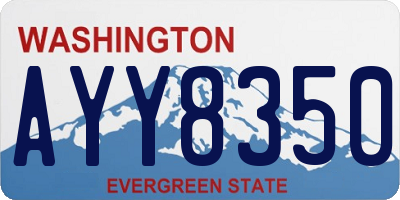 WA license plate AYY8350