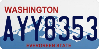 WA license plate AYY8353