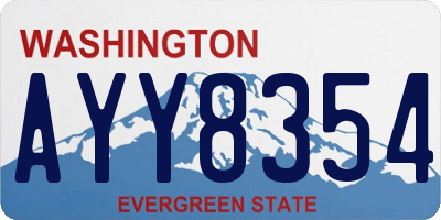 WA license plate AYY8354