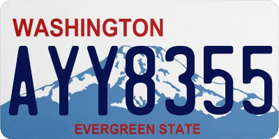 WA license plate AYY8355