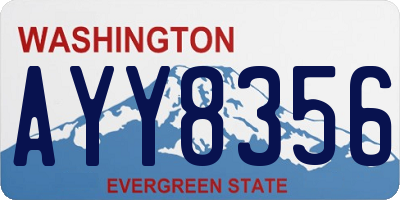 WA license plate AYY8356