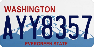 WA license plate AYY8357