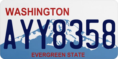 WA license plate AYY8358