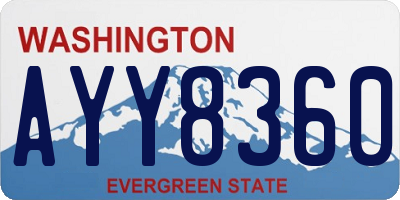 WA license plate AYY8360