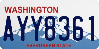 WA license plate AYY8361