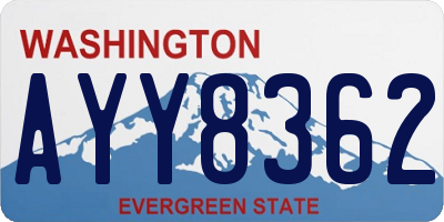 WA license plate AYY8362