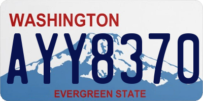 WA license plate AYY8370