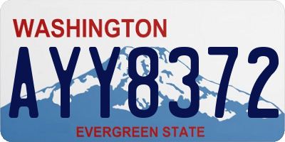 WA license plate AYY8372