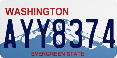 WA license plate AYY8374