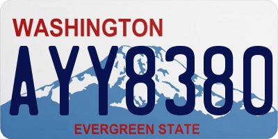 WA license plate AYY8380