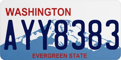 WA license plate AYY8383