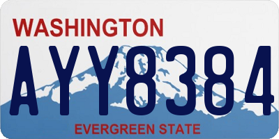 WA license plate AYY8384