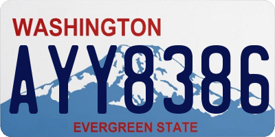 WA license plate AYY8386