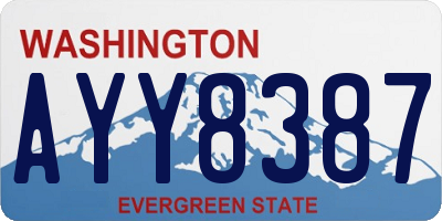 WA license plate AYY8387