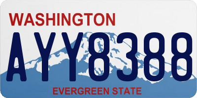 WA license plate AYY8388