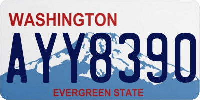 WA license plate AYY8390