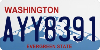 WA license plate AYY8391