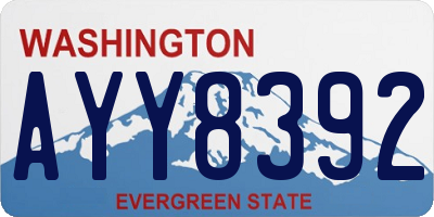 WA license plate AYY8392