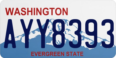 WA license plate AYY8393