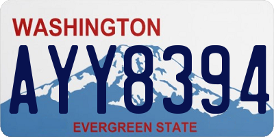 WA license plate AYY8394