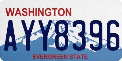 WA license plate AYY8396