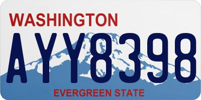 WA license plate AYY8398