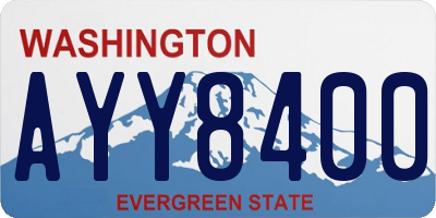 WA license plate AYY8400