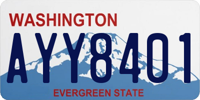 WA license plate AYY8401