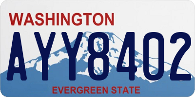 WA license plate AYY8402