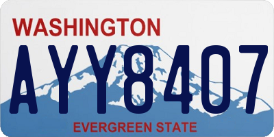 WA license plate AYY8407