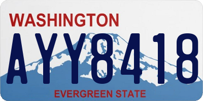 WA license plate AYY8418