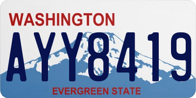 WA license plate AYY8419