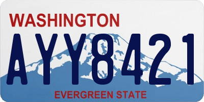 WA license plate AYY8421