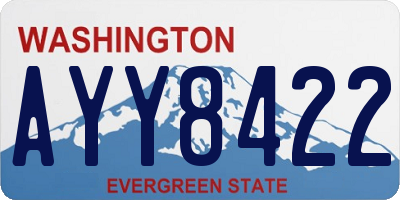 WA license plate AYY8422