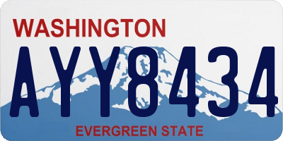 WA license plate AYY8434