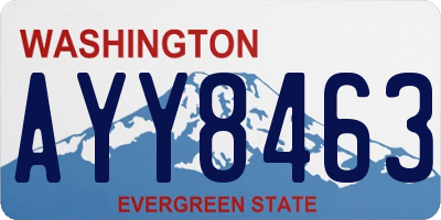 WA license plate AYY8463