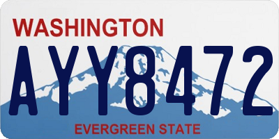 WA license plate AYY8472