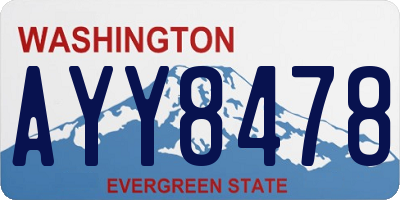 WA license plate AYY8478