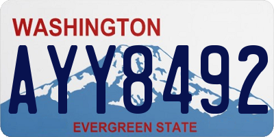 WA license plate AYY8492