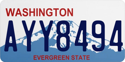 WA license plate AYY8494