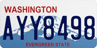 WA license plate AYY8498