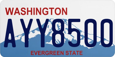 WA license plate AYY8500