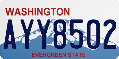 WA license plate AYY8502