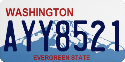 WA license plate AYY8521